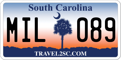 SC license plate MIL089