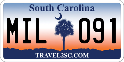 SC license plate MIL091