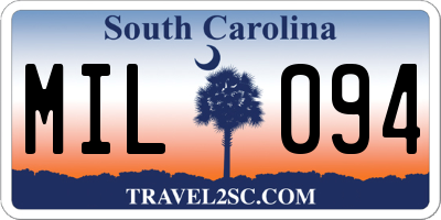SC license plate MIL094