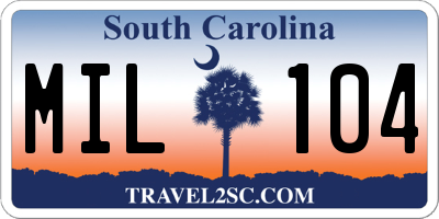 SC license plate MIL104