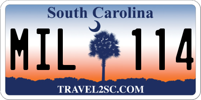 SC license plate MIL114