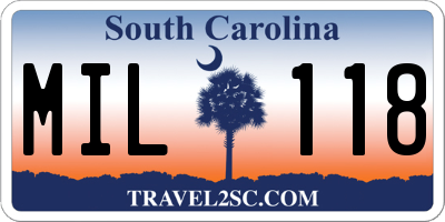 SC license plate MIL118