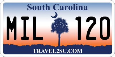 SC license plate MIL120