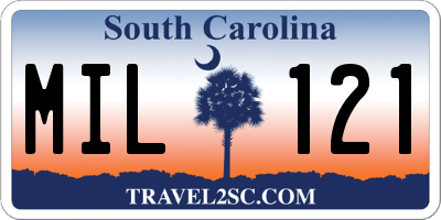 SC license plate MIL121