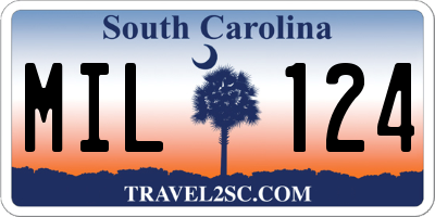 SC license plate MIL124