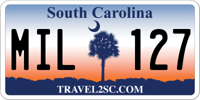 SC license plate MIL127