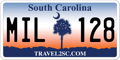 SC license plate MIL128
