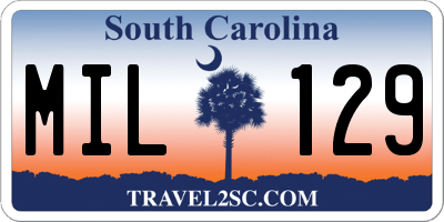 SC license plate MIL129