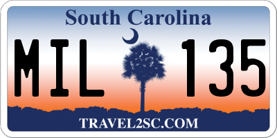 SC license plate MIL135