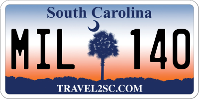 SC license plate MIL140