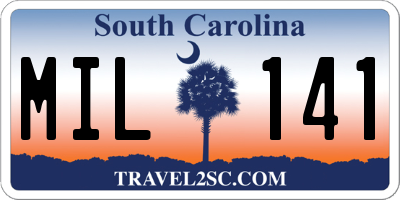 SC license plate MIL141