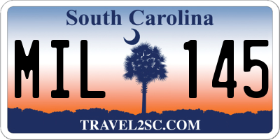 SC license plate MIL145