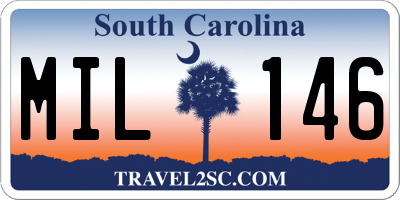 SC license plate MIL146