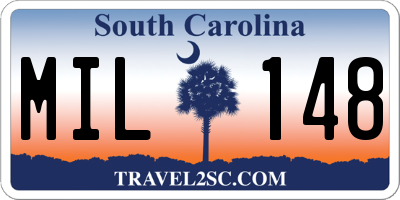SC license plate MIL148