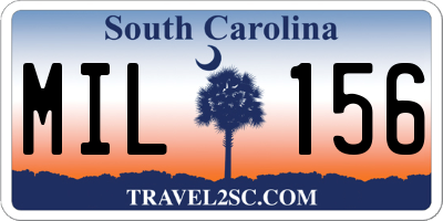 SC license plate MIL156