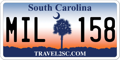 SC license plate MIL158