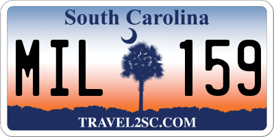 SC license plate MIL159