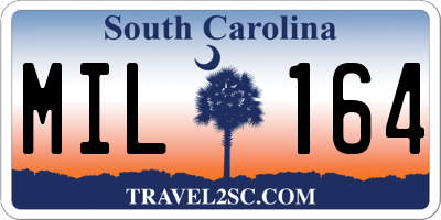 SC license plate MIL164