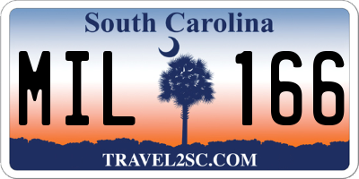 SC license plate MIL166