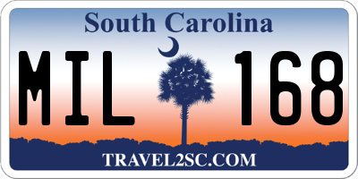SC license plate MIL168