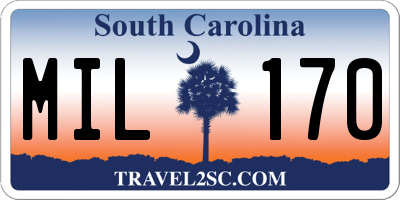 SC license plate MIL170