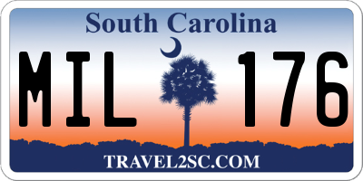 SC license plate MIL176