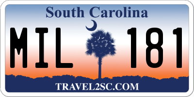SC license plate MIL181