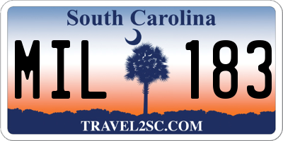 SC license plate MIL183