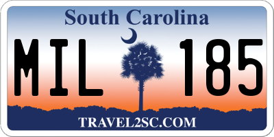 SC license plate MIL185