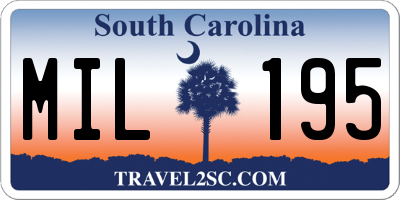 SC license plate MIL195