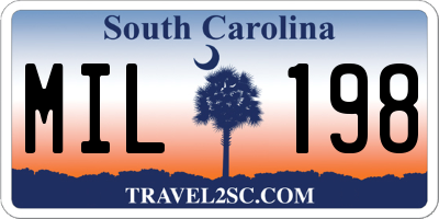 SC license plate MIL198