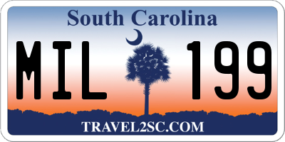 SC license plate MIL199