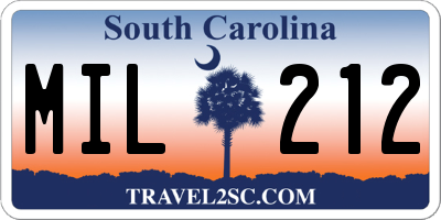 SC license plate MIL212