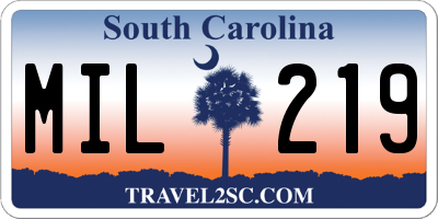 SC license plate MIL219
