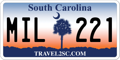 SC license plate MIL221