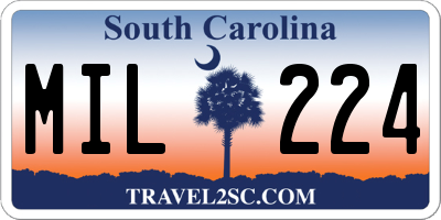 SC license plate MIL224