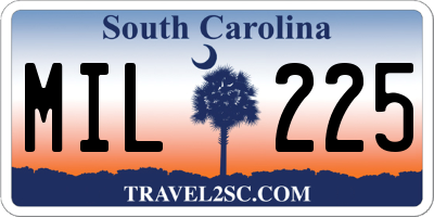 SC license plate MIL225
