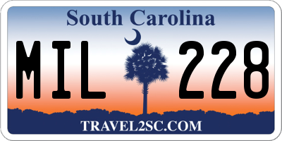 SC license plate MIL228