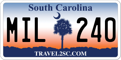 SC license plate MIL240