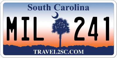SC license plate MIL241