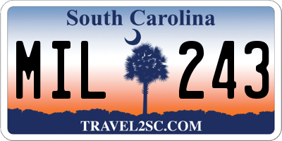 SC license plate MIL243