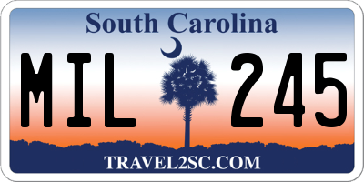 SC license plate MIL245