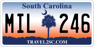 SC license plate MIL246