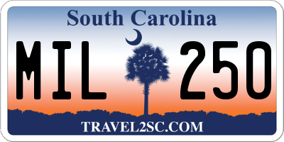 SC license plate MIL250
