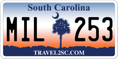SC license plate MIL253