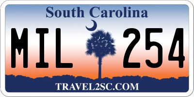 SC license plate MIL254