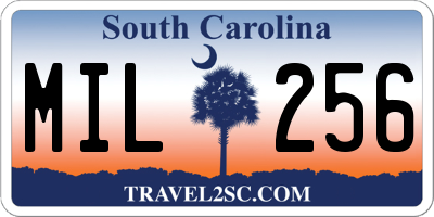 SC license plate MIL256