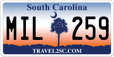 SC license plate MIL259