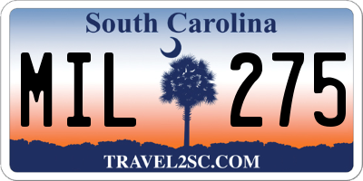 SC license plate MIL275