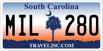 SC license plate MIL280